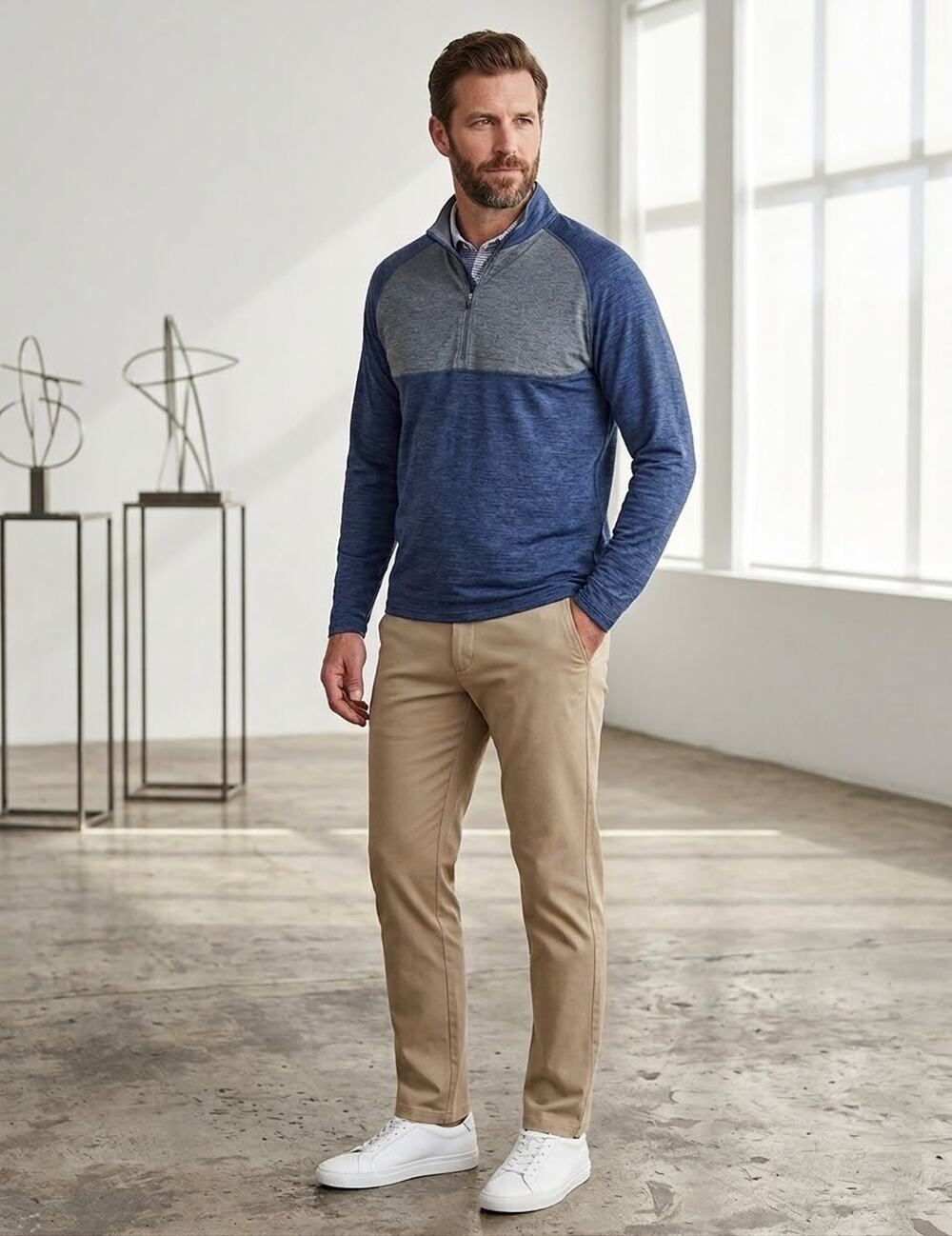 Peter Millar Pullover Blue 1/4 Zip Golf Stretch Men’s Size M